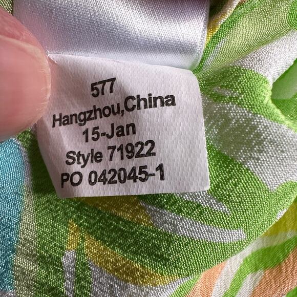 Lilly Pulitzer Guava Elephant Ear Silk Top Tropical Hawaiian Summer Vacation - Picture 8 of 8